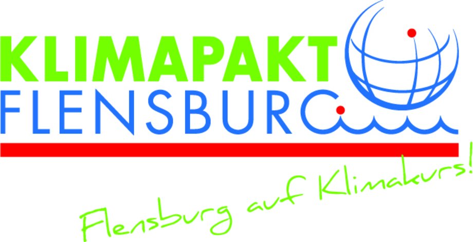 Logo mit dem Text "Mitglied im Klimapakt Flensburg"