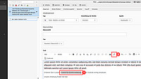 Abbildung 7: Zu verlinkender Text markieren und den Verlinken-Button im Texteditor wählen