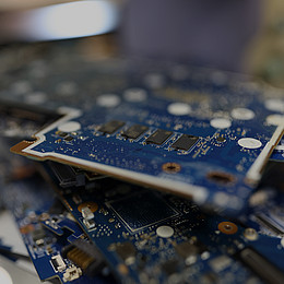 Close-Up eines Chips aus einem Computer 