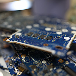 Close-Up eines Chips aus einem Computer 
