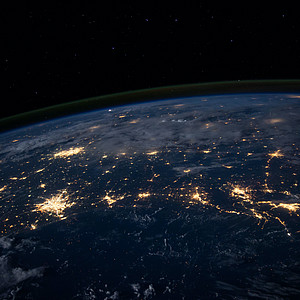 Satellitenbild Erde bei Nacht