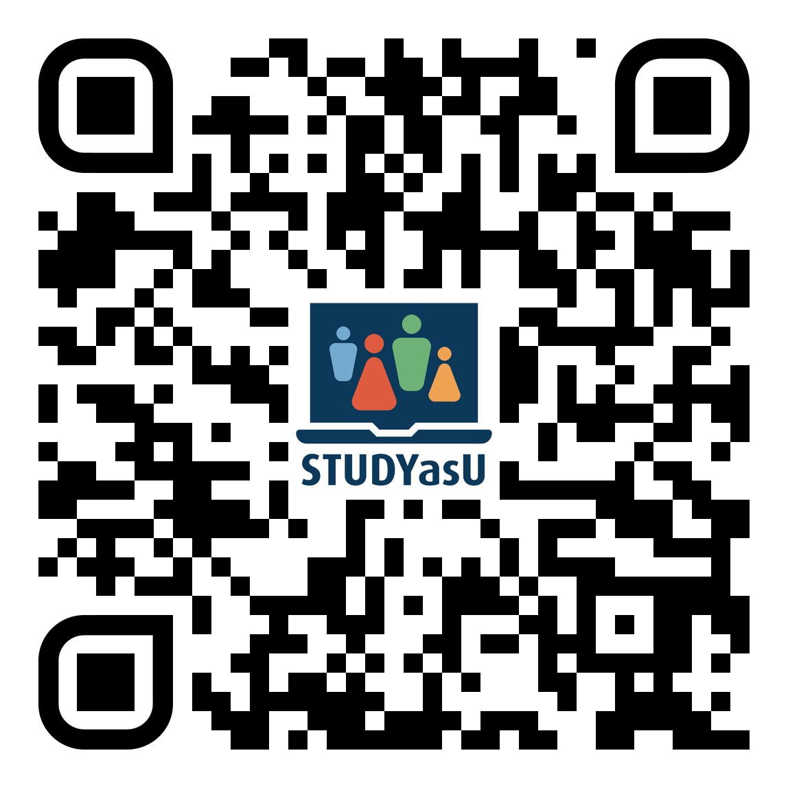 Scanbarer QR-Code, der zur Webseite von STUDYasU führt