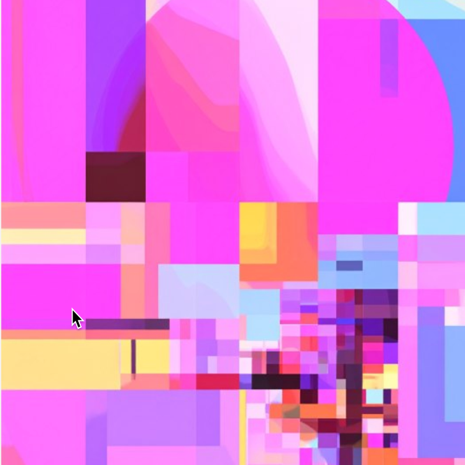 kubistisch-abstraktes Bild in Pastelltönen