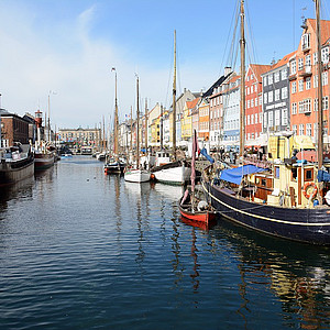 Canal in Copenhagen with boats