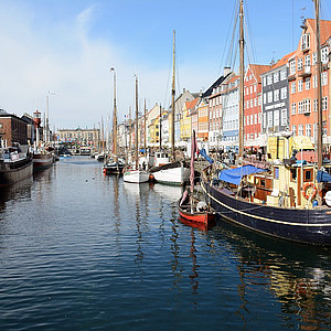 Boats in a canal in Copenhagen