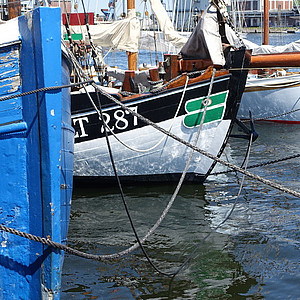 Boats in the harbour of Flensburg