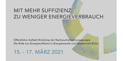 Das Bild zeigt eine Ankündigung für den Workshop "Mit mehr Suffizienz zu weniger Energieverbrauch".