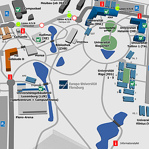 Campusplan der Europa-Universität Flensburg