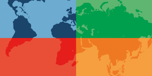 Weltkarte mit bunten Farben