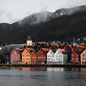 Colourful houses in Bergen