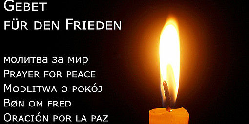 Brennende Kerze für den Frieden