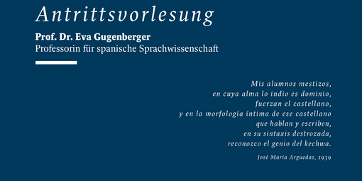 Bild mit spanischem Text zur Antrittsvorlesung Gugenberger