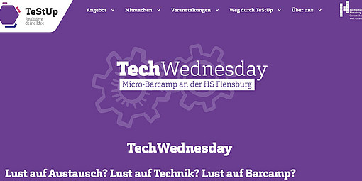 Plakat in lila zum TechWednesday