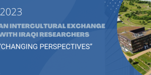 englisches Plakat zum "Intercultural Exchange with Iraq Researchers"