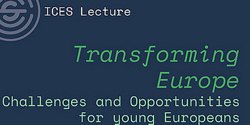 Plakat zur ICES Lecture in blau-grün