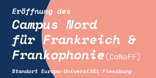 blau rosa Einladung zur Eröffnung Campus Nord für Frankreich und Frankophonie
