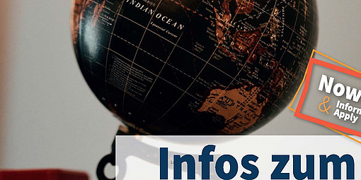 Globus mit Text Infos zum Auslandssemester