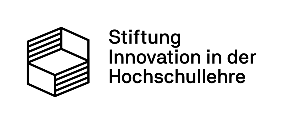 Logo mit dem Schriftzug "Stiftung Innovation in der Hochschullehre". Links neben dem Schriftzug eine Grafik.