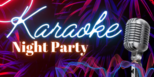 Purple Modern Karaoke Night Party sign 
