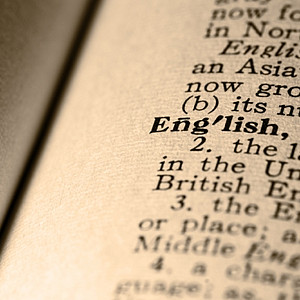 Bild vom Wort "English" im Wörterbuch