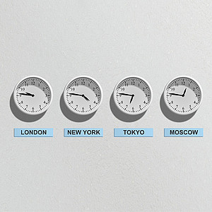 clocks with different timezones